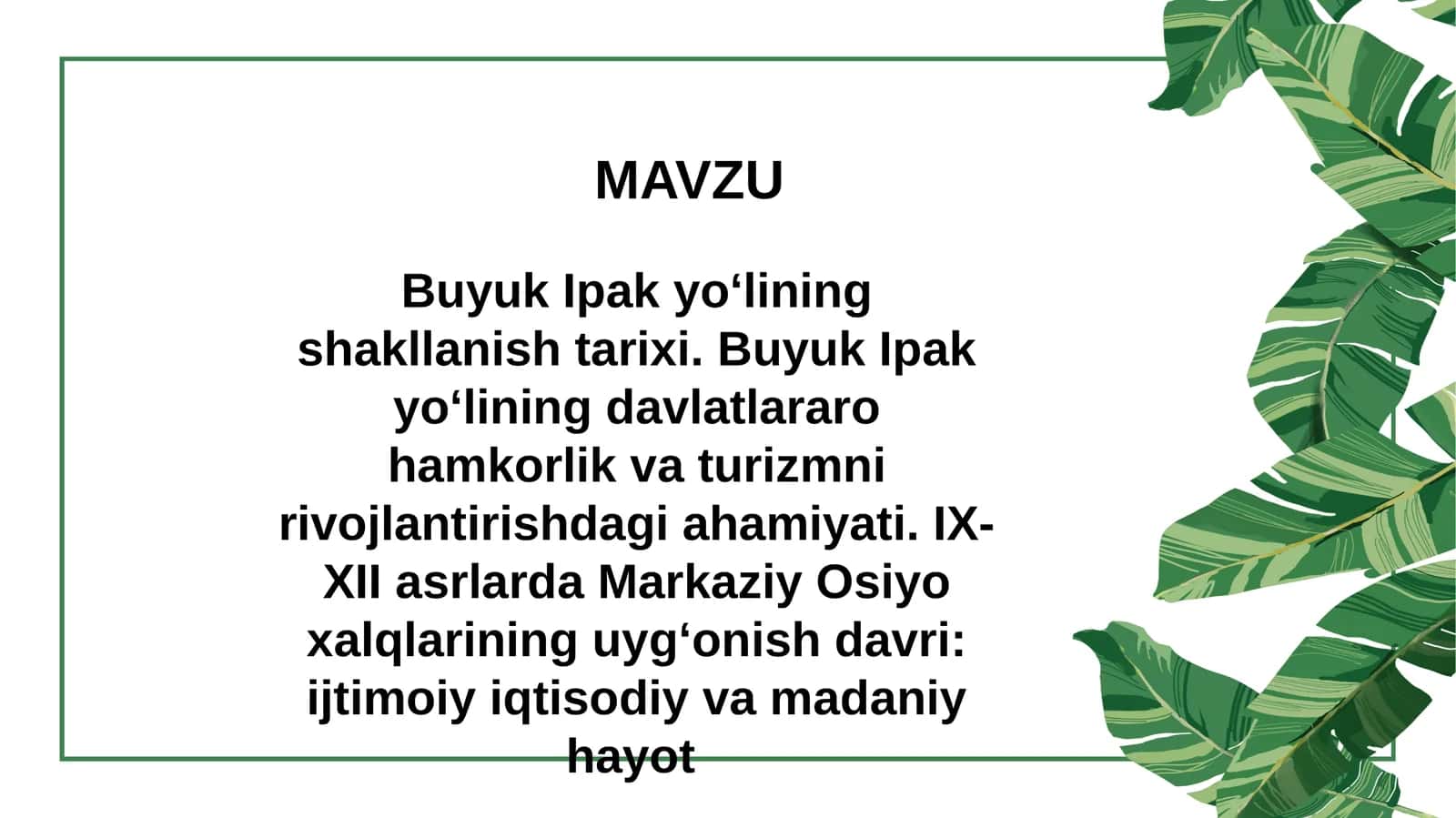Buyuk Ipakyoʻlining shakllanishi tarixi 1