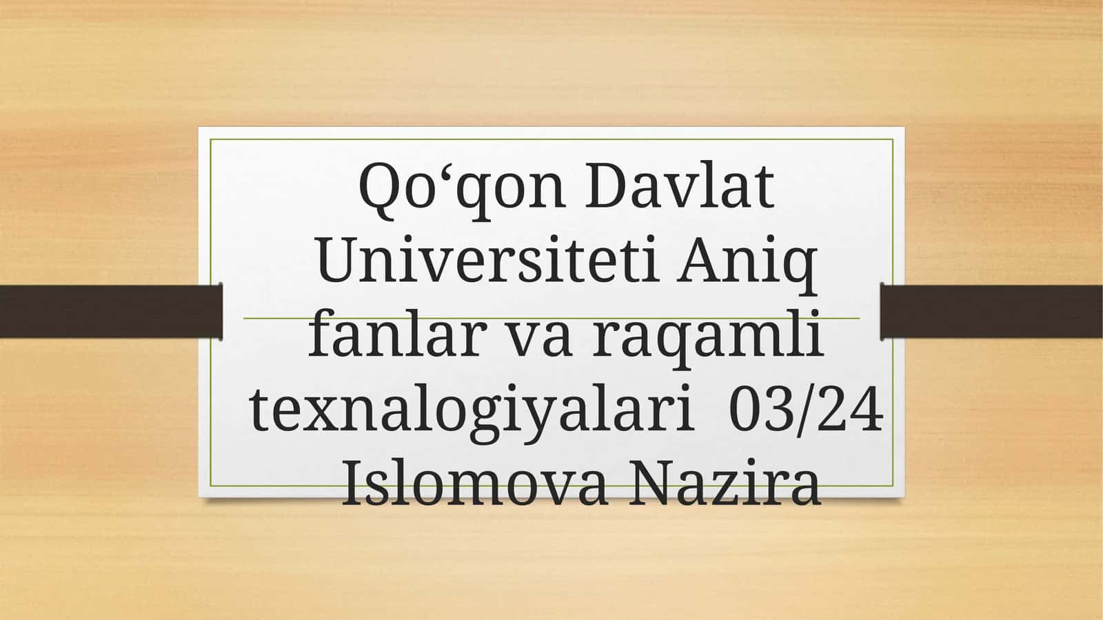Islomova Nazira 1