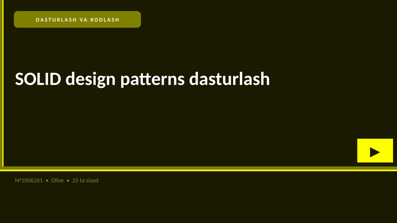 SOLID design patterns dasturlash 1