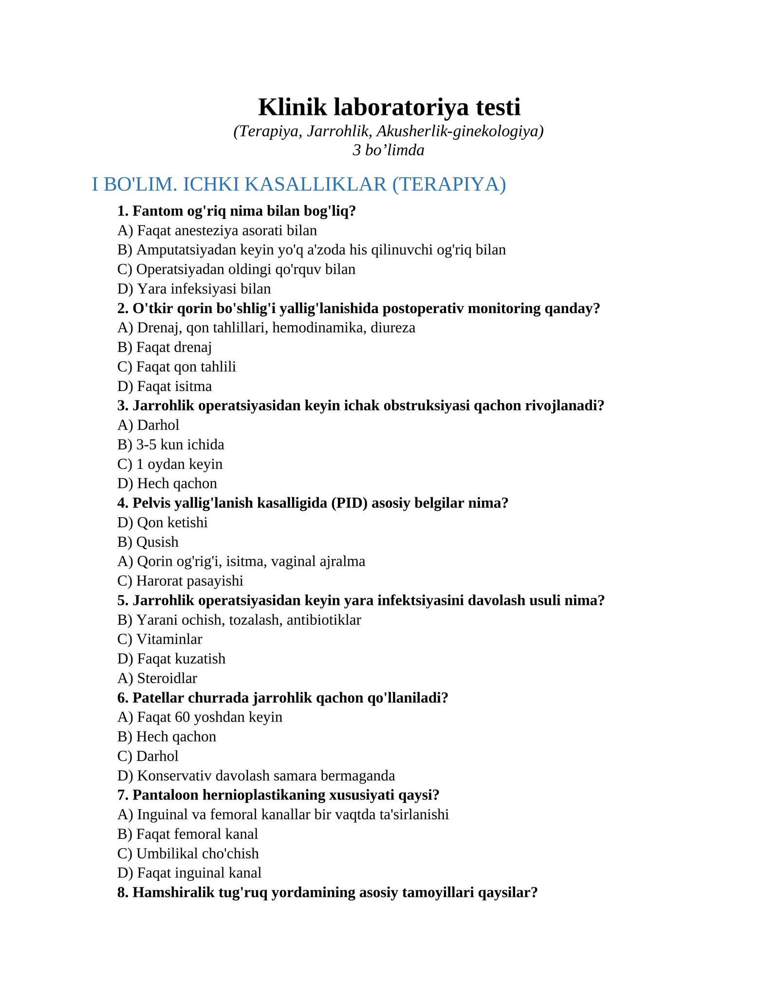 Klinik laboratoriya testi 1