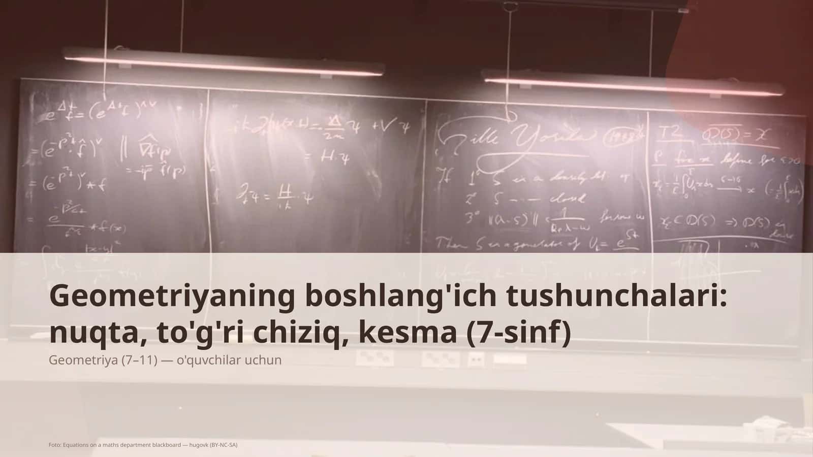 Geometriyaning boshlang'ich tushunchalari: nuqta, to'g'ri chiziq, kesma (7-sinf) 1