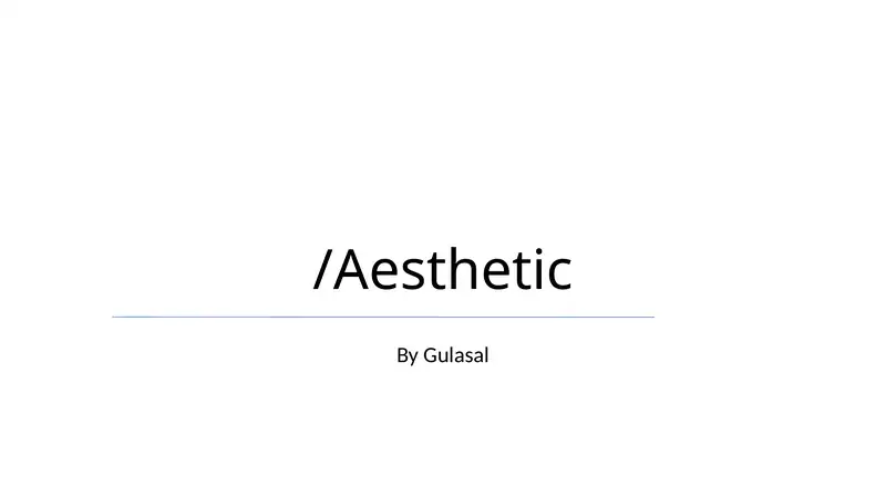 Estetikani aniqlash 1
