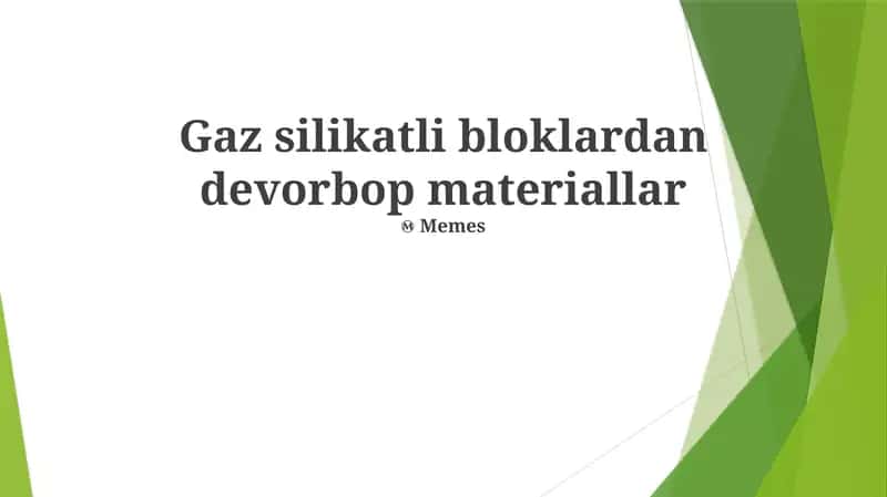 Gaz silikatli bloklardan devorbop materiallar 1