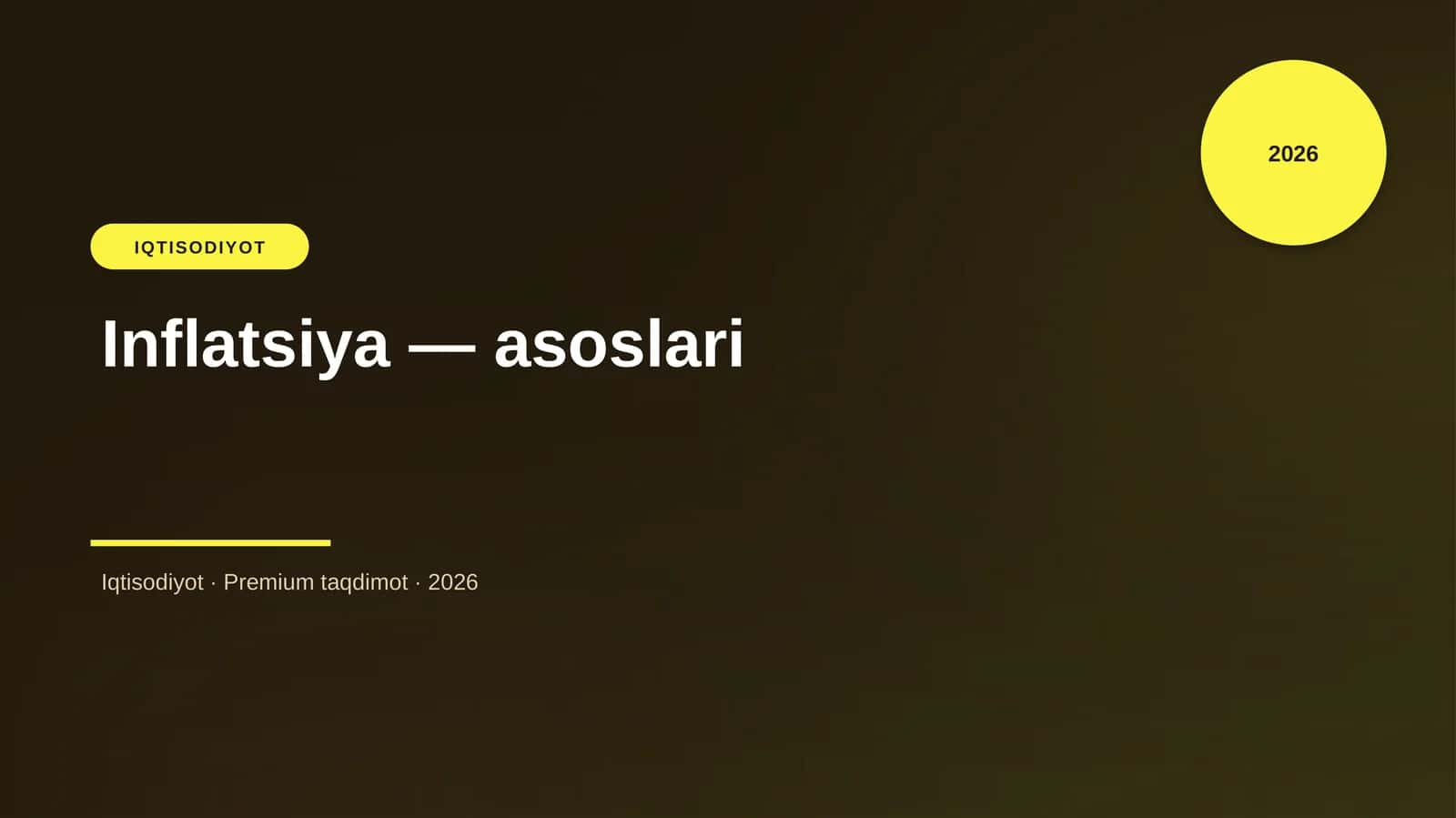 Inflatsiya — asoslari 1