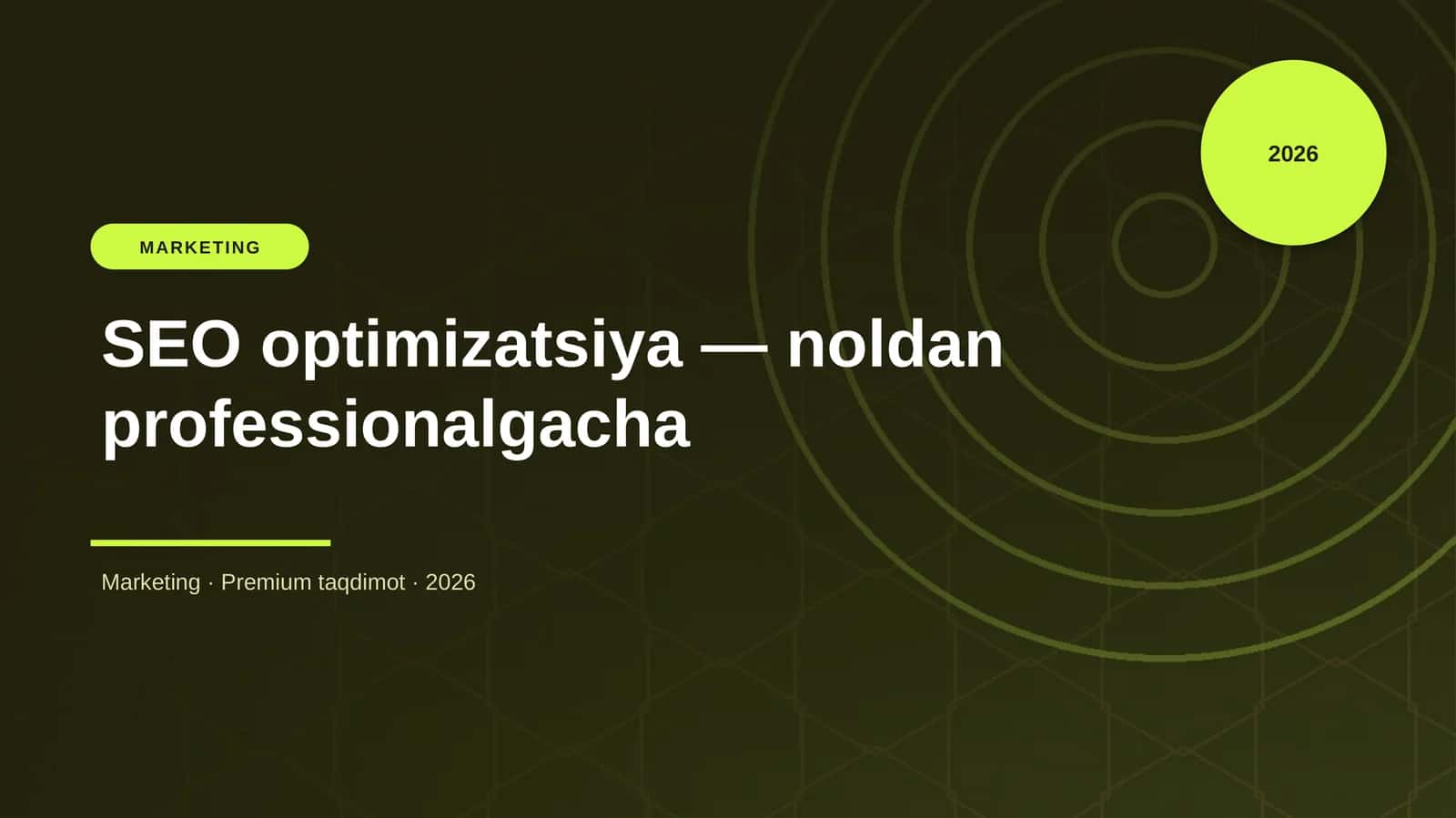 SEO optimizatsiya — noldan professionalgacha 1