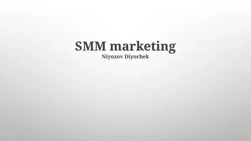 SMM marketing 1