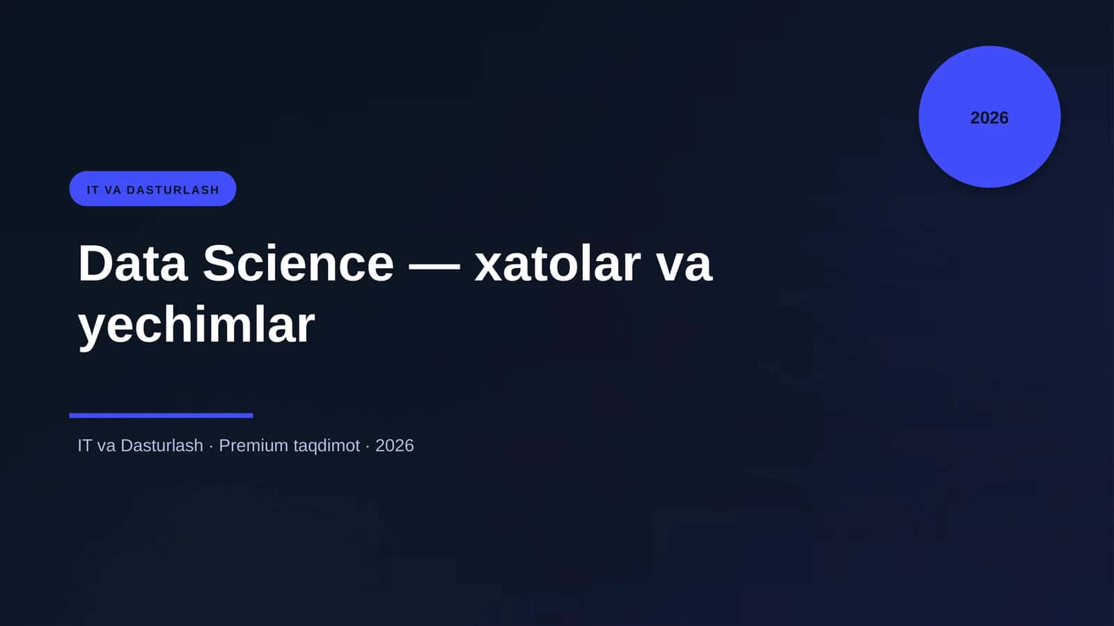 Data Science — xatolar va yechimlar 1