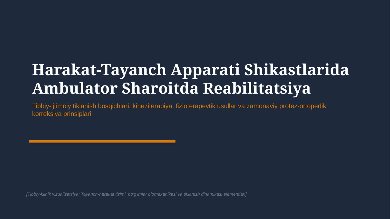 Harakat-tayanch apparati shikastlarida ambulator reabilitatsiya | 15 slaydli tibbiy taqdimot 1