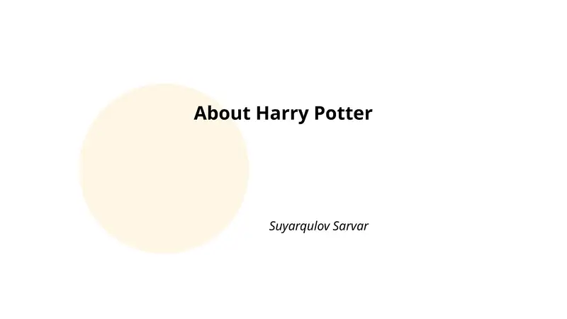 About Harry Potter 1