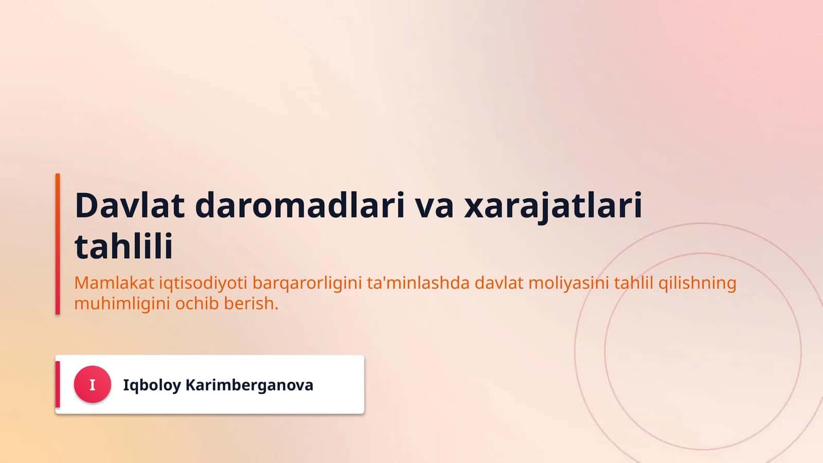 Davlat daromadlari va xarajatlari tahlili 1