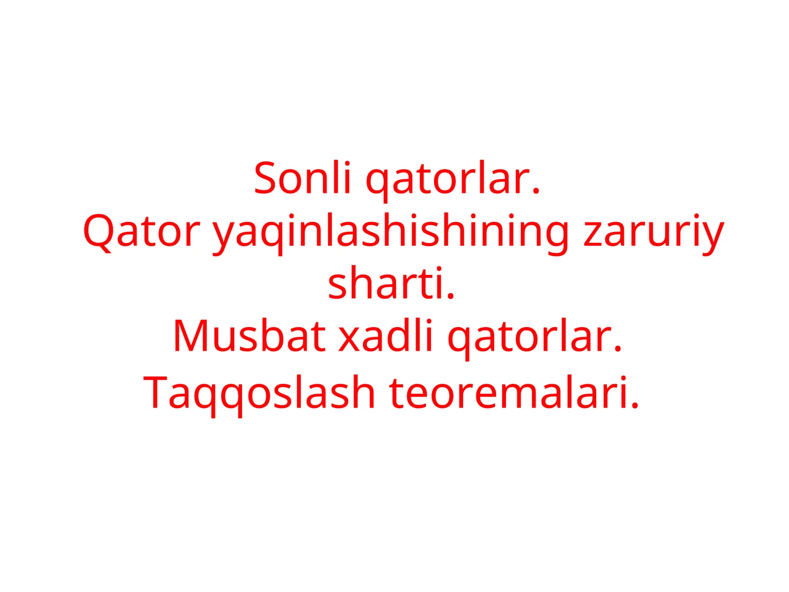 Sonli qatorlar 1