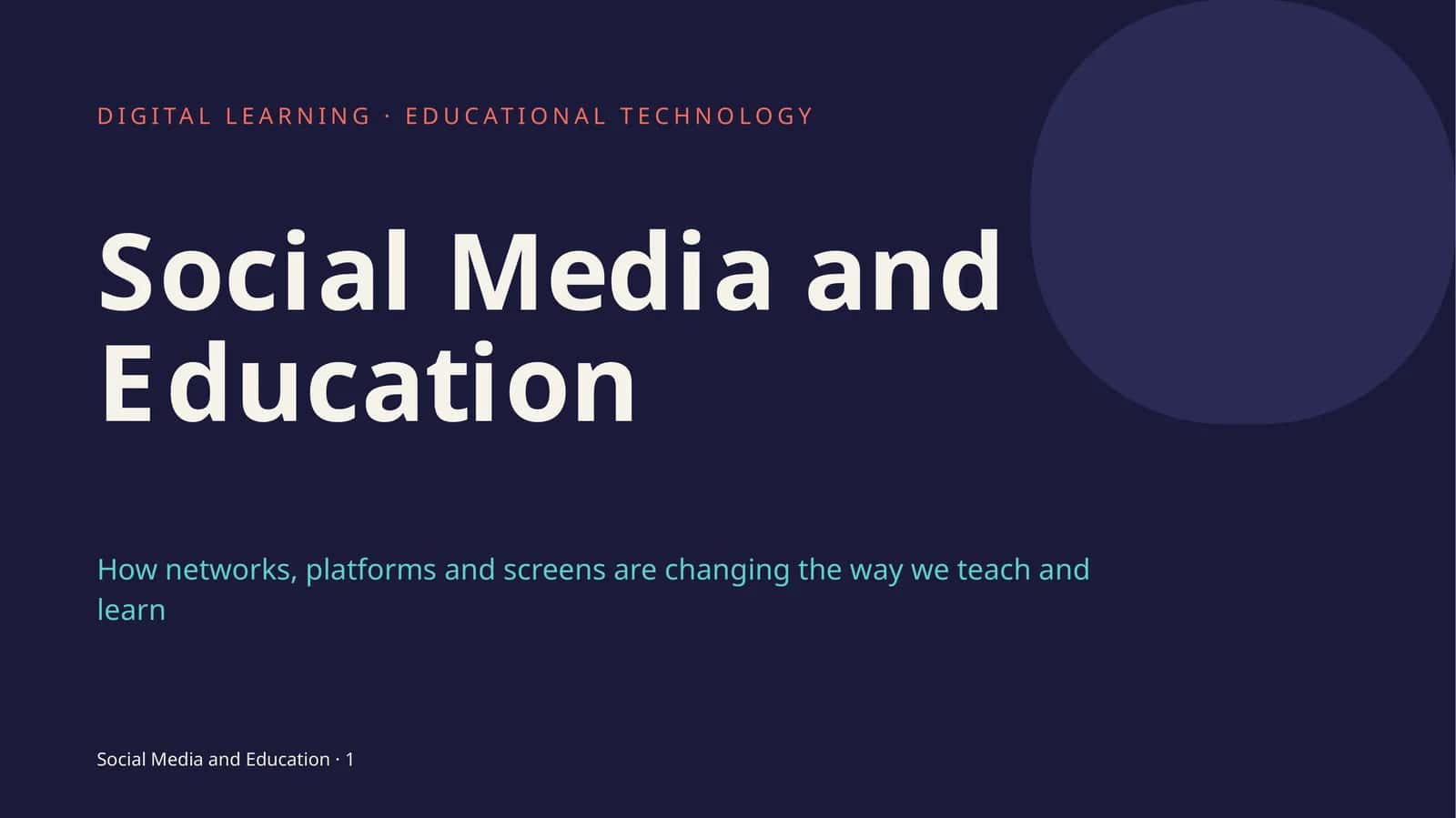 Social Media and Education 1