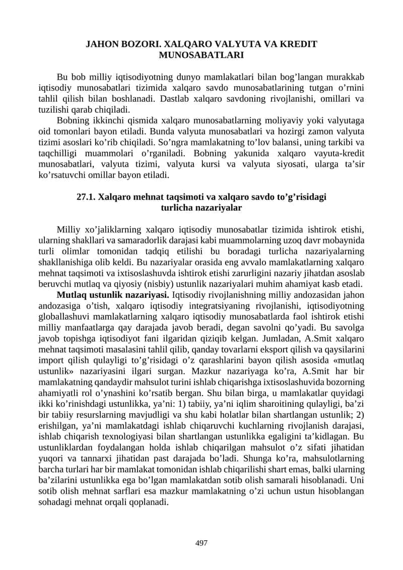 JAHON BOZORI. XALQARO VALYUTA VA KRЕDIT 1