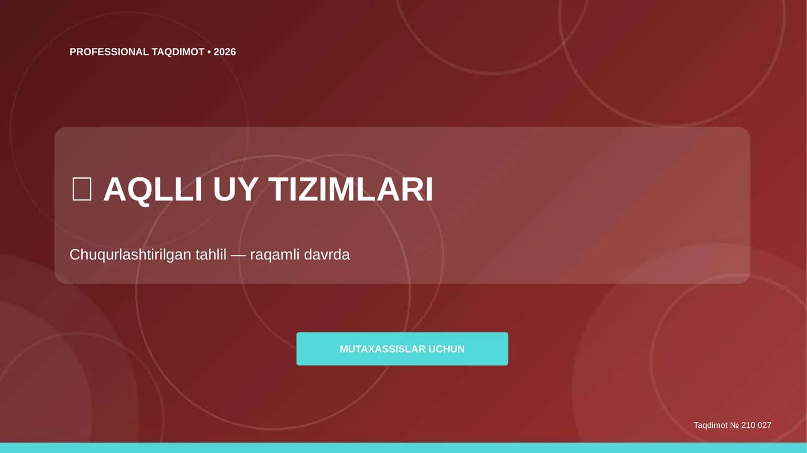 Aqlli uy tizimlari: chuqurlashtirilgan tahlil (raqamli davrda) [mutaxassislar uchun] 1