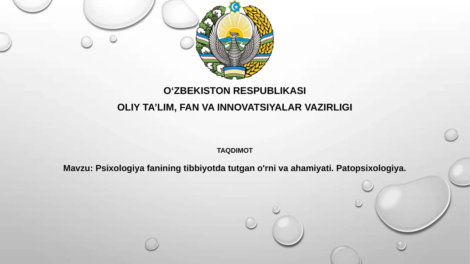 Psixologiya fanining tibbiyotdagi roli va ahamiyati 1