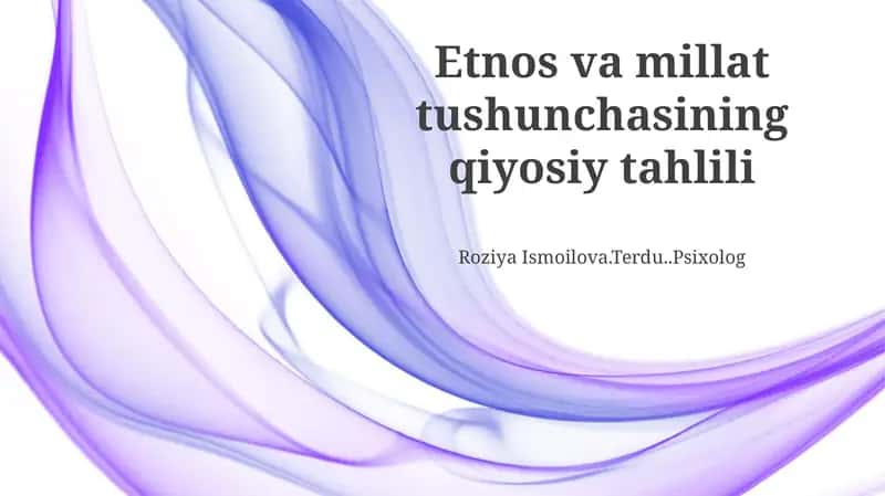 Millat, Millat va Shaxsiyatning Kesishishini O'rganish 1