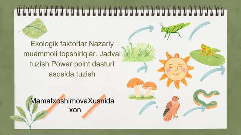 Ekologik faktorlar bo‘yicha PowerPoint taqdimoti 1