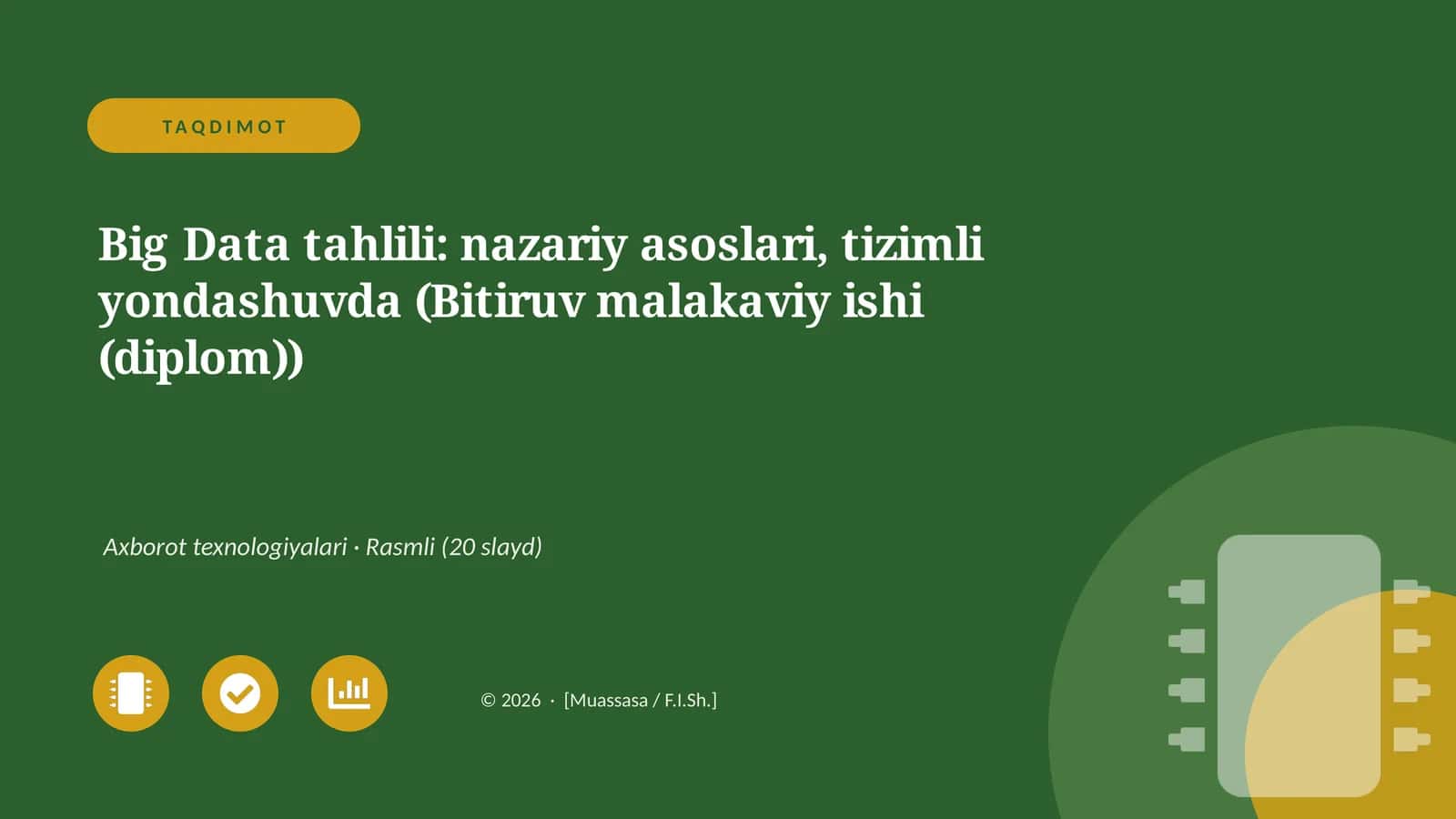 Big Data tahlili: nazariy asoslari, tizimli yondashuvda (Bitiruv malakaviy ishi (diplom)) 1