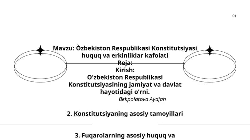 Òzbekiston Respublikasi Konstitutsiyasi huquq va erkinliklar kafolati 1