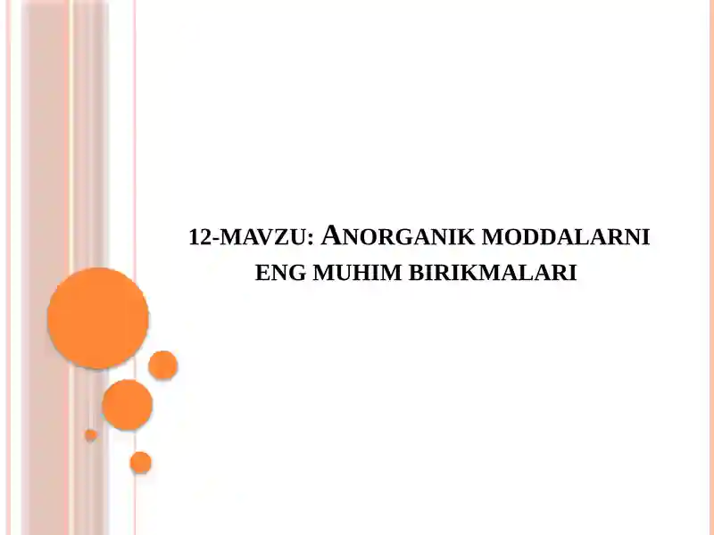 anorganik birikmalarning eng muhim sinflari