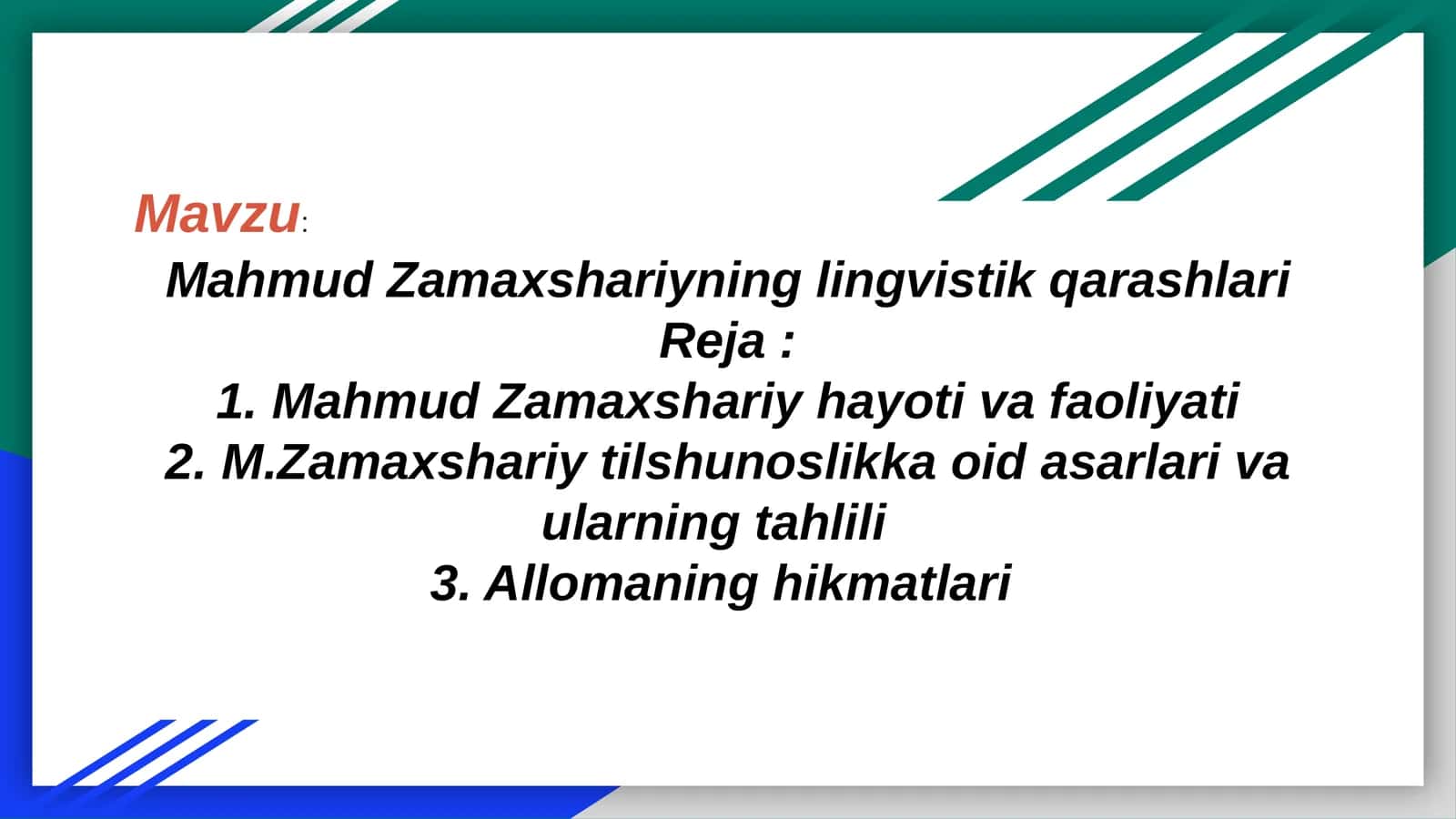 Mahmud Zamaxshariyning lingvistik qarashlari 1