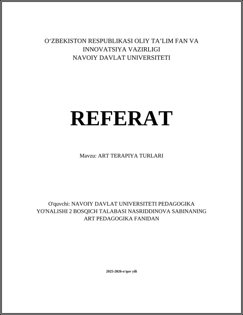 ART TERAPIYA TURLARI 1