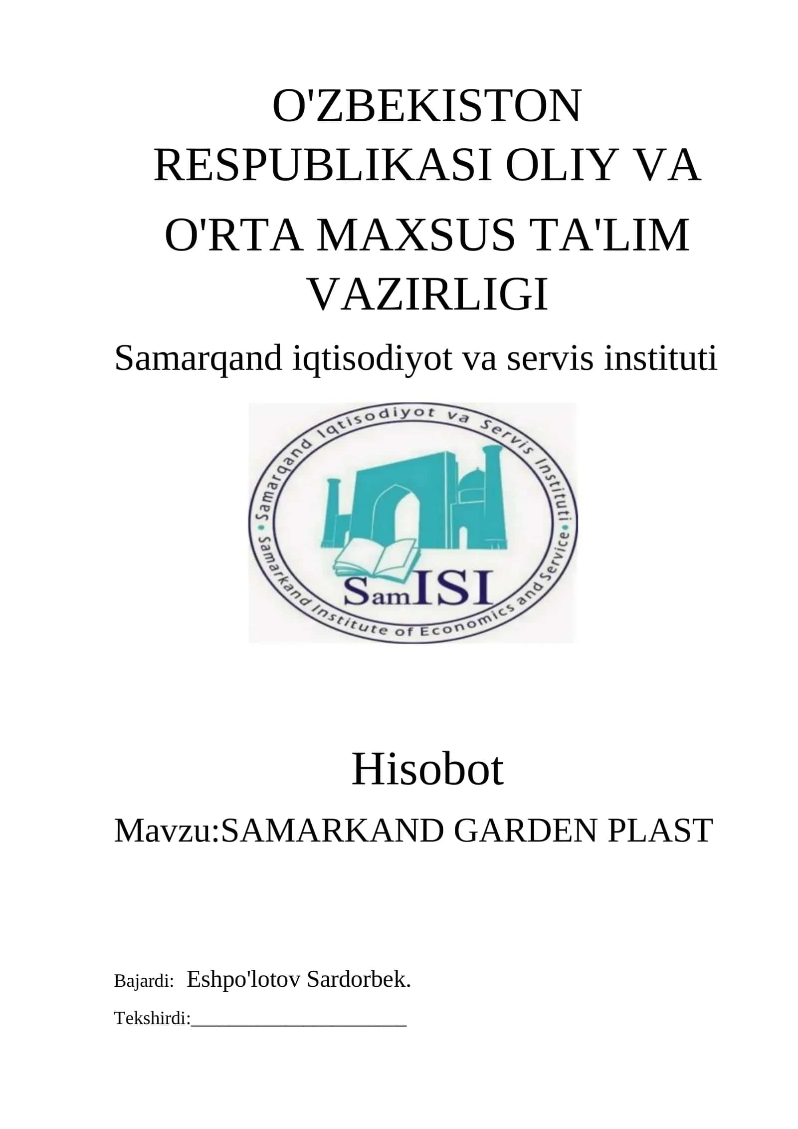 SAMARKAND GARDEN PLAST 1
