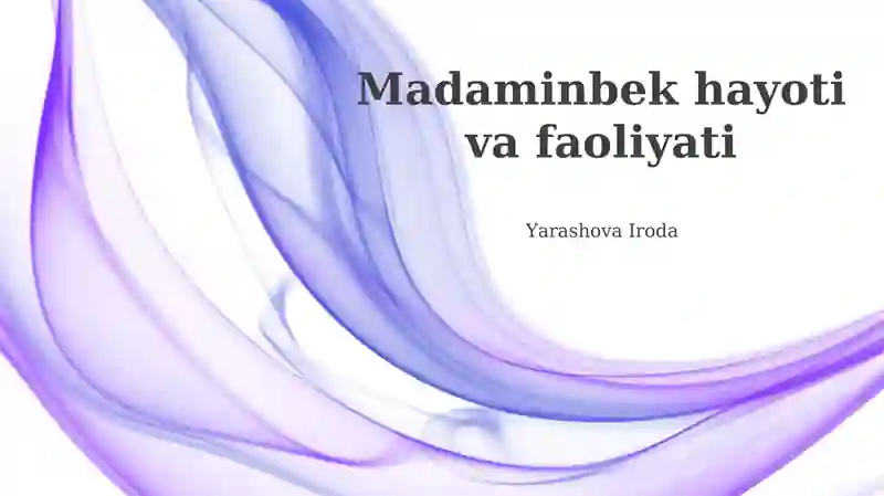 Madaminbek hayoti va faoliyati