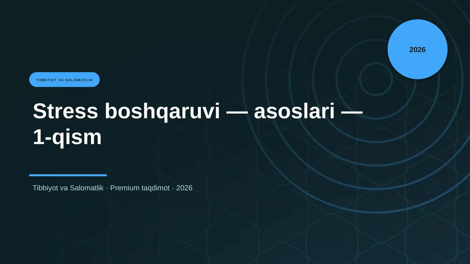 Stress boshqaruvi — asoslari — 1-qism 1