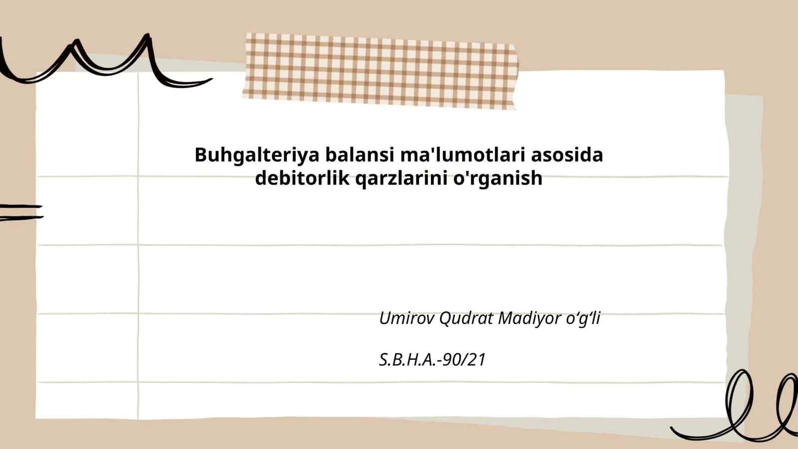 Debitorlik qarzlarini o'rganish 1