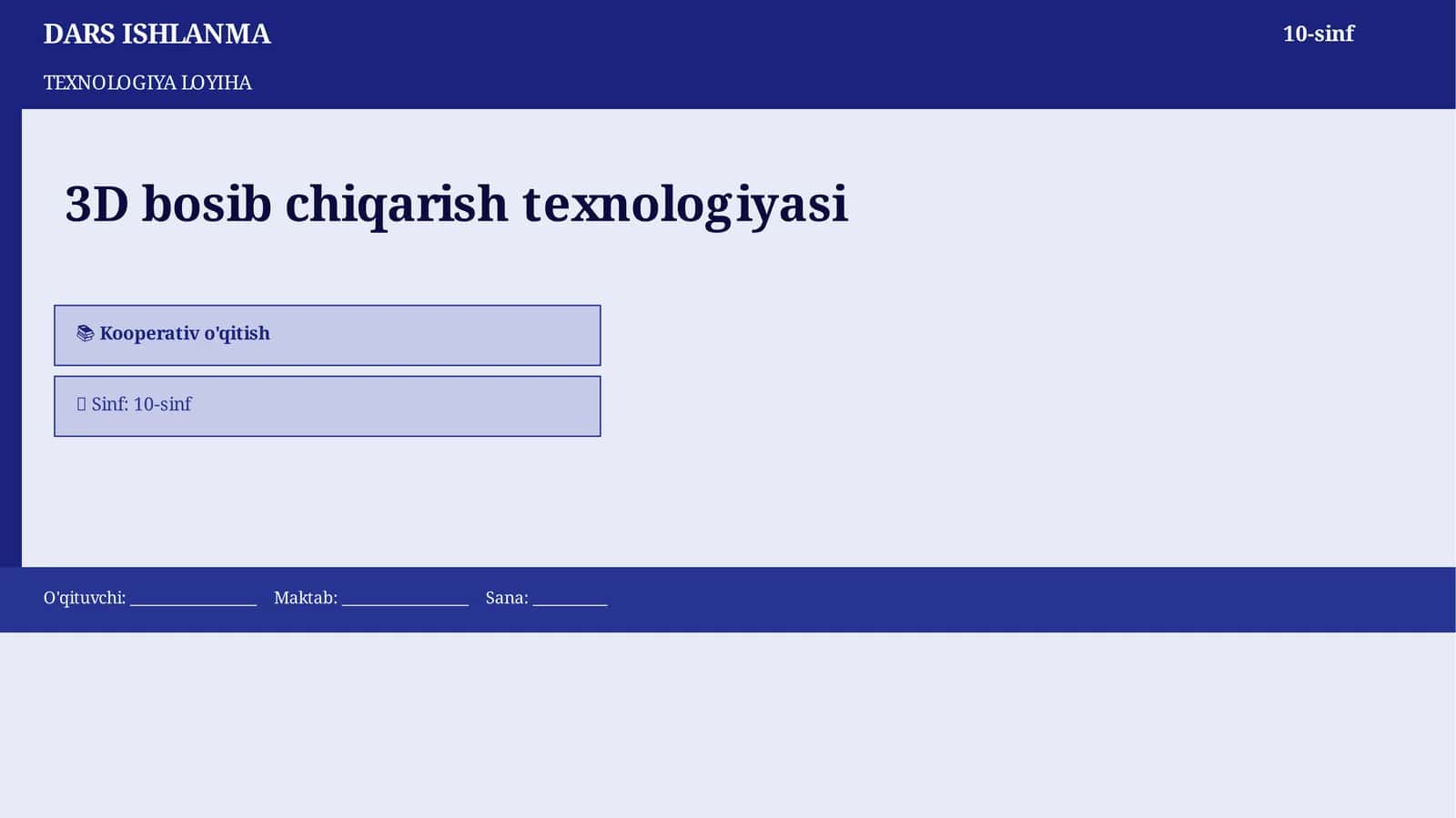 TEXNOLOGIYA LOYIHA 1