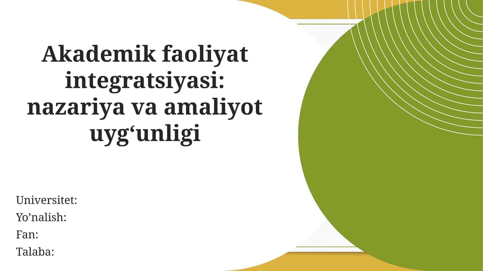 Akademik faoliyat integratsiyasi 1