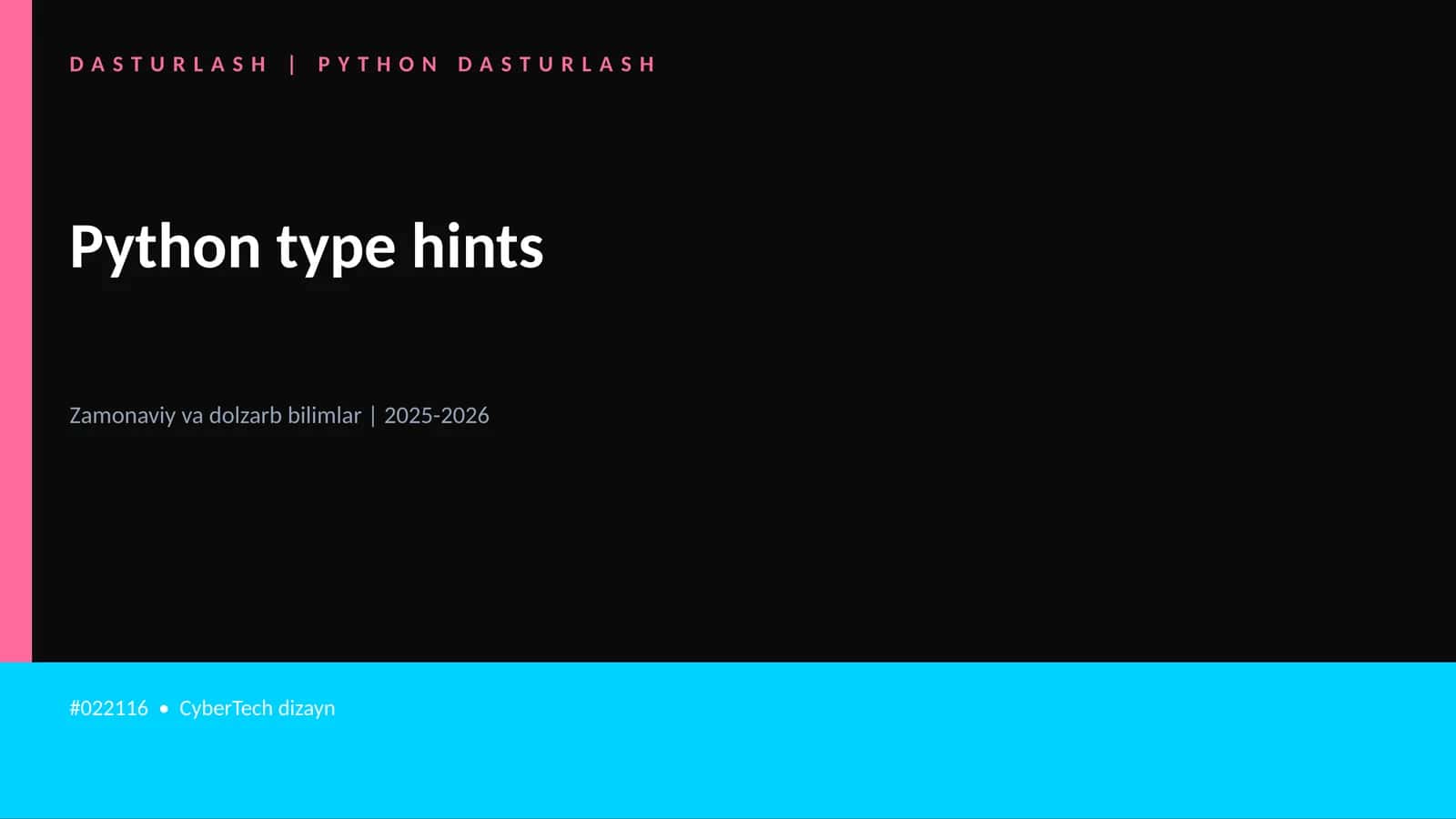 DASTURLASH | PYTHON DASTURLASH 1
