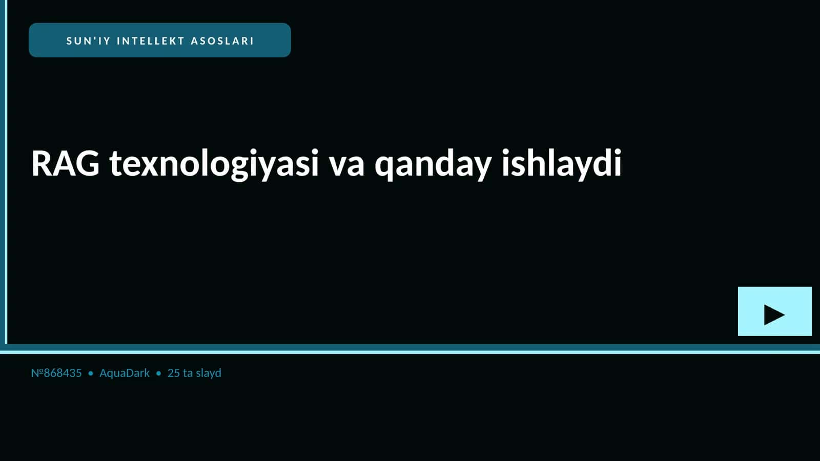 SUN'IY INTELLEKT ASOSLARI 1