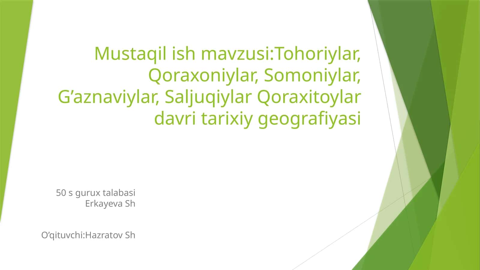 Tohariylar, Qoraxoniylar, Somoniylar, G’aznaviylar, Saljuqiylar, Qoraxitoylardavritarixiygeografiyasi 1
