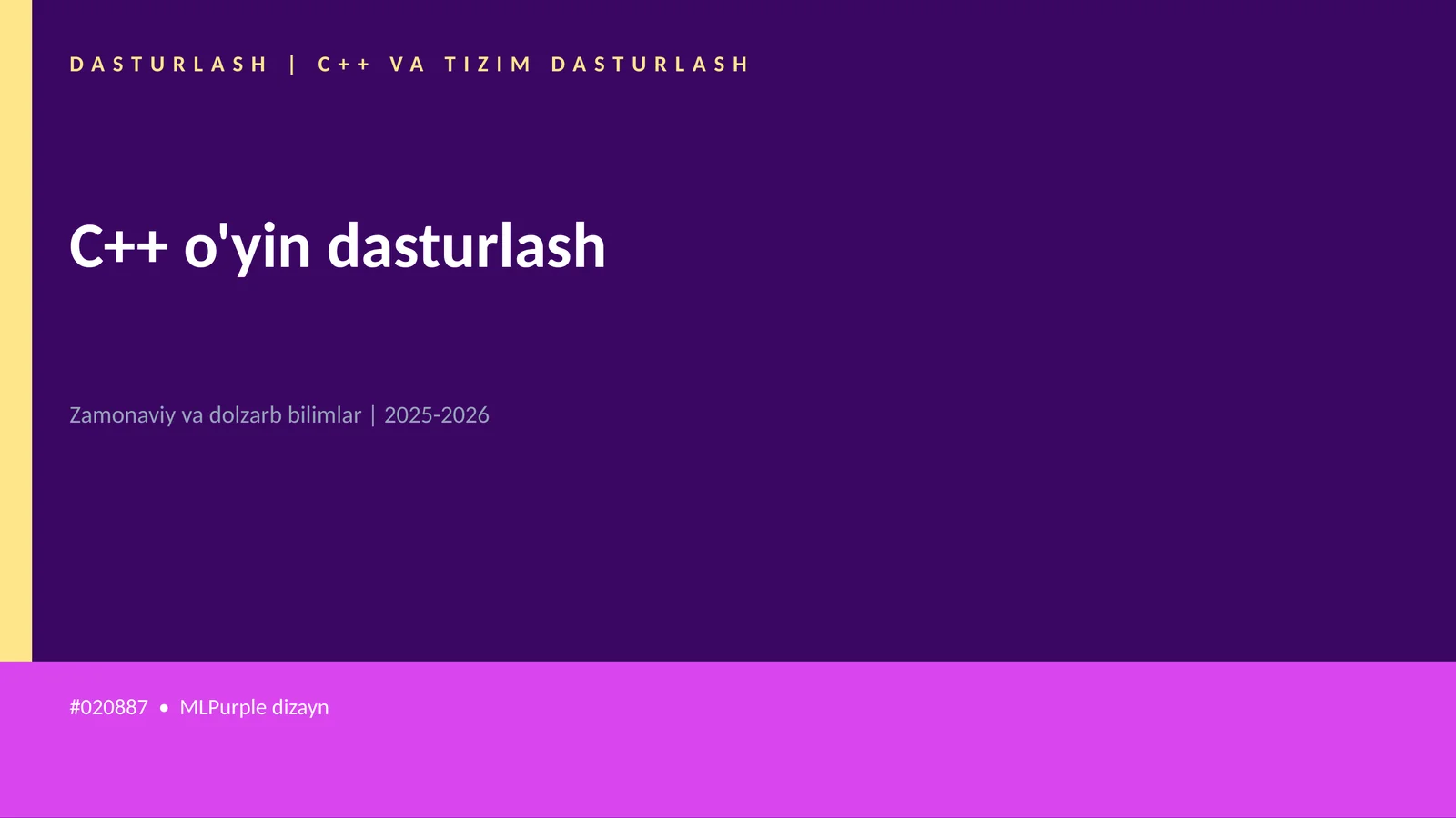 C++ VA TIZIM DASTURLASH 1