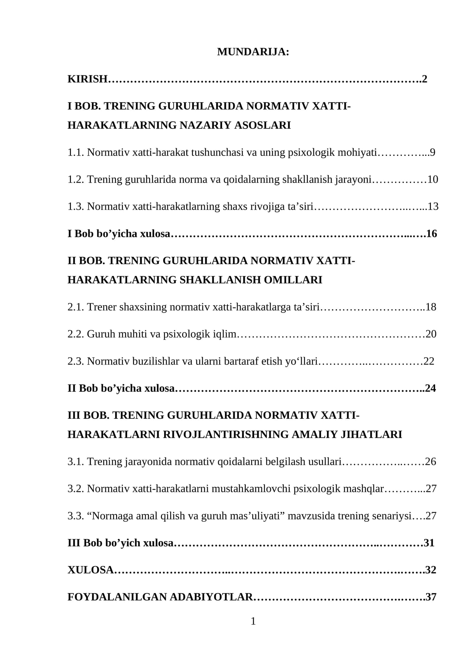 Trening guruhlariida normativ xatti-harakatlar 1