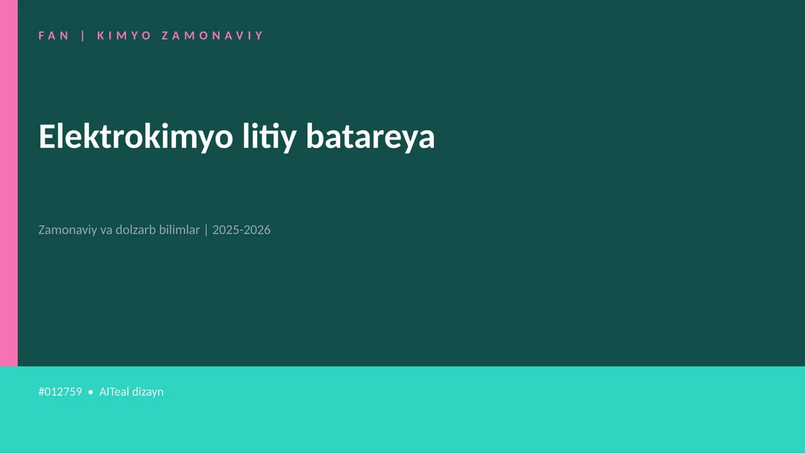 Elektrokimyo litiy batareya 1