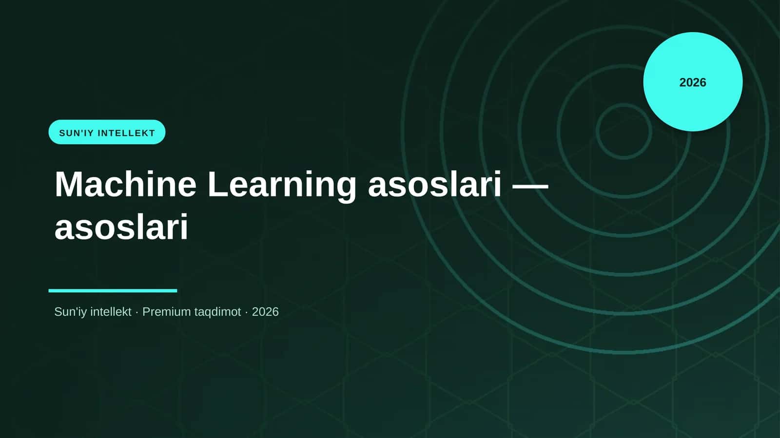 Machine Learning asoslari 1