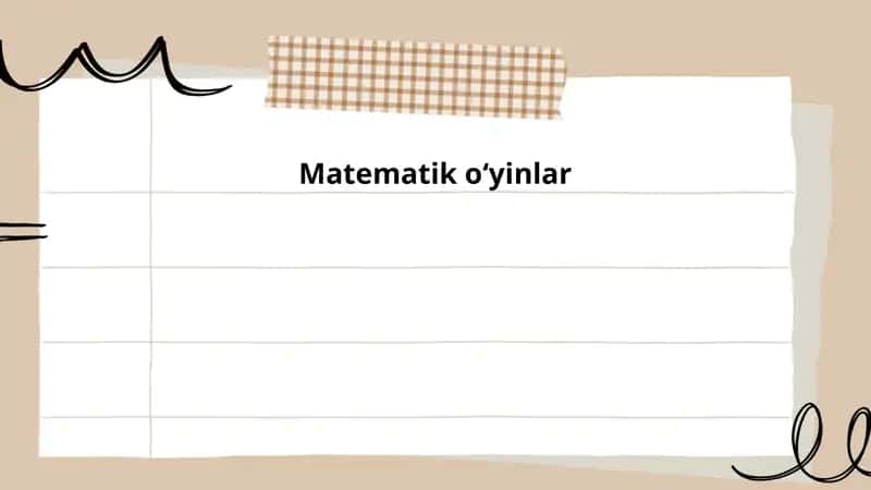 Matematik oʻyinlar 1