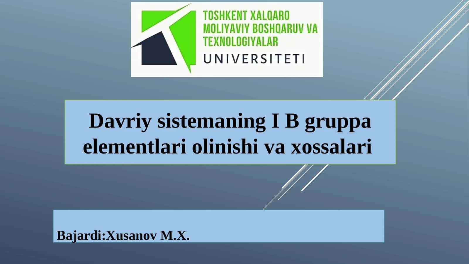 davriy sistema 1 B guruh 1