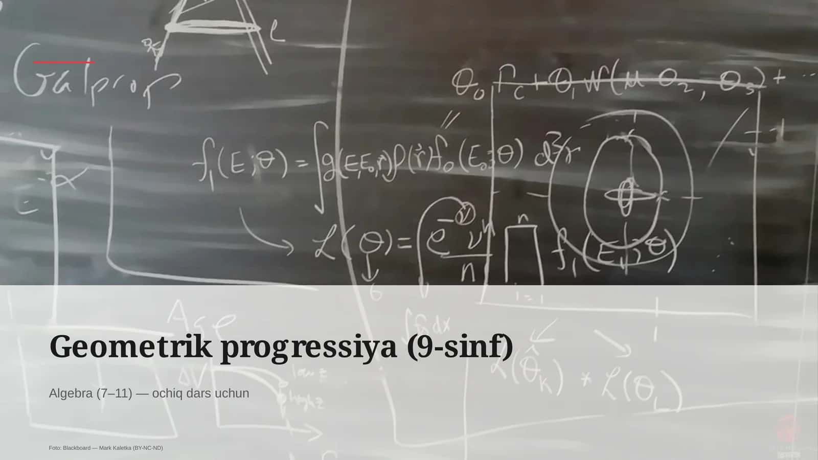 Geometrik progressiya (9-sinf) 1