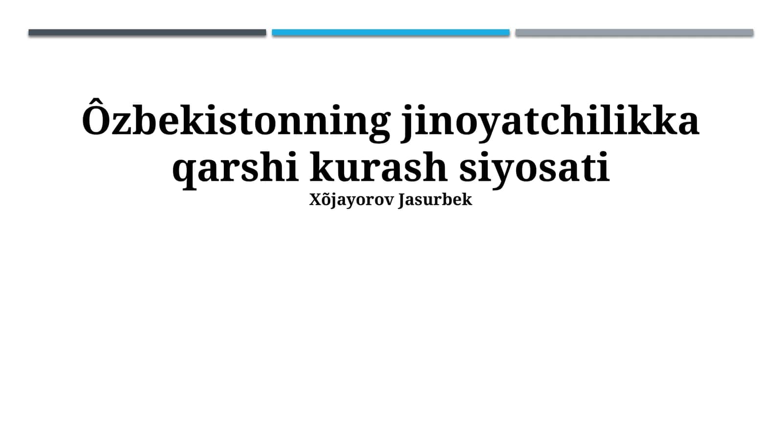 Jinoyatchilikka qarshi kurash siyosati 1