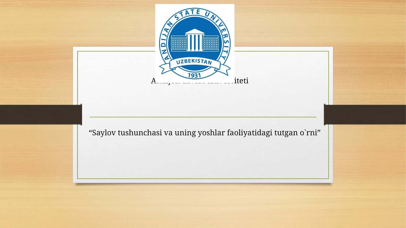 Saylov tushunchasi va uning yoshlar faoliyatidagi tutgan o`rni 1