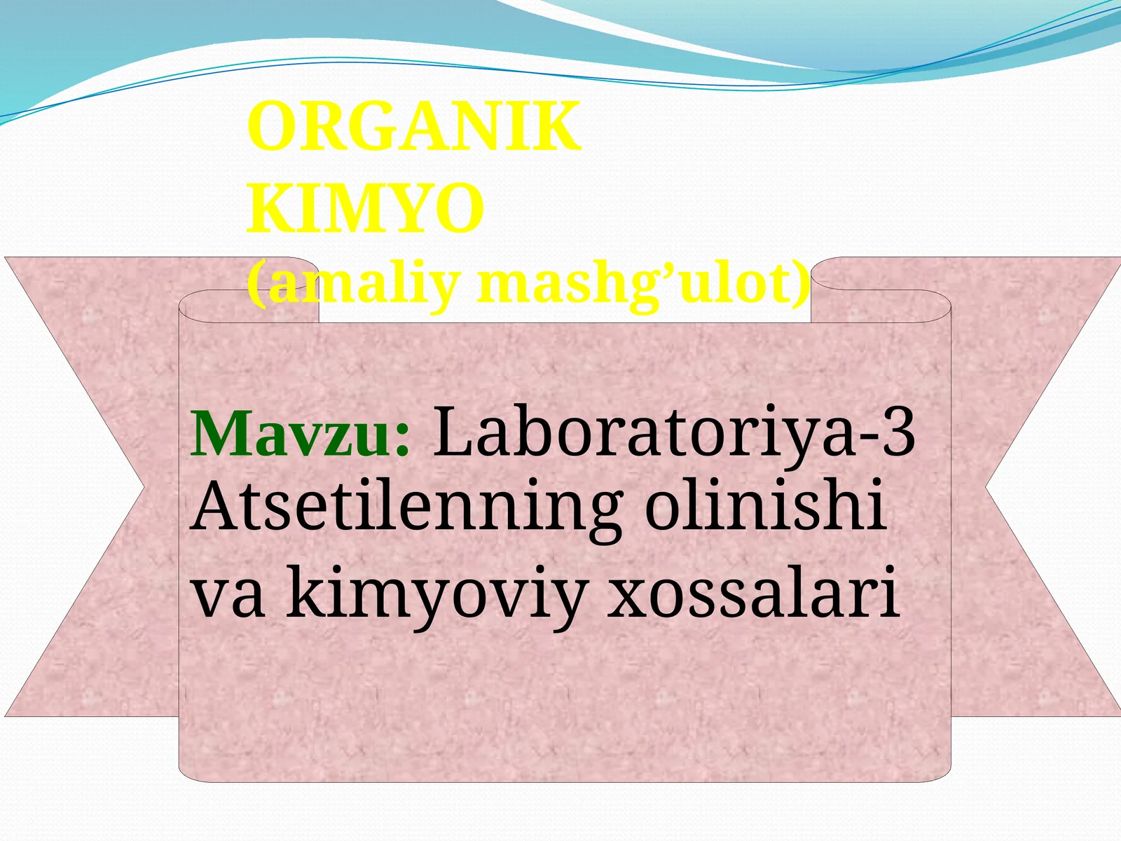 Atsetilenning olinishi 1