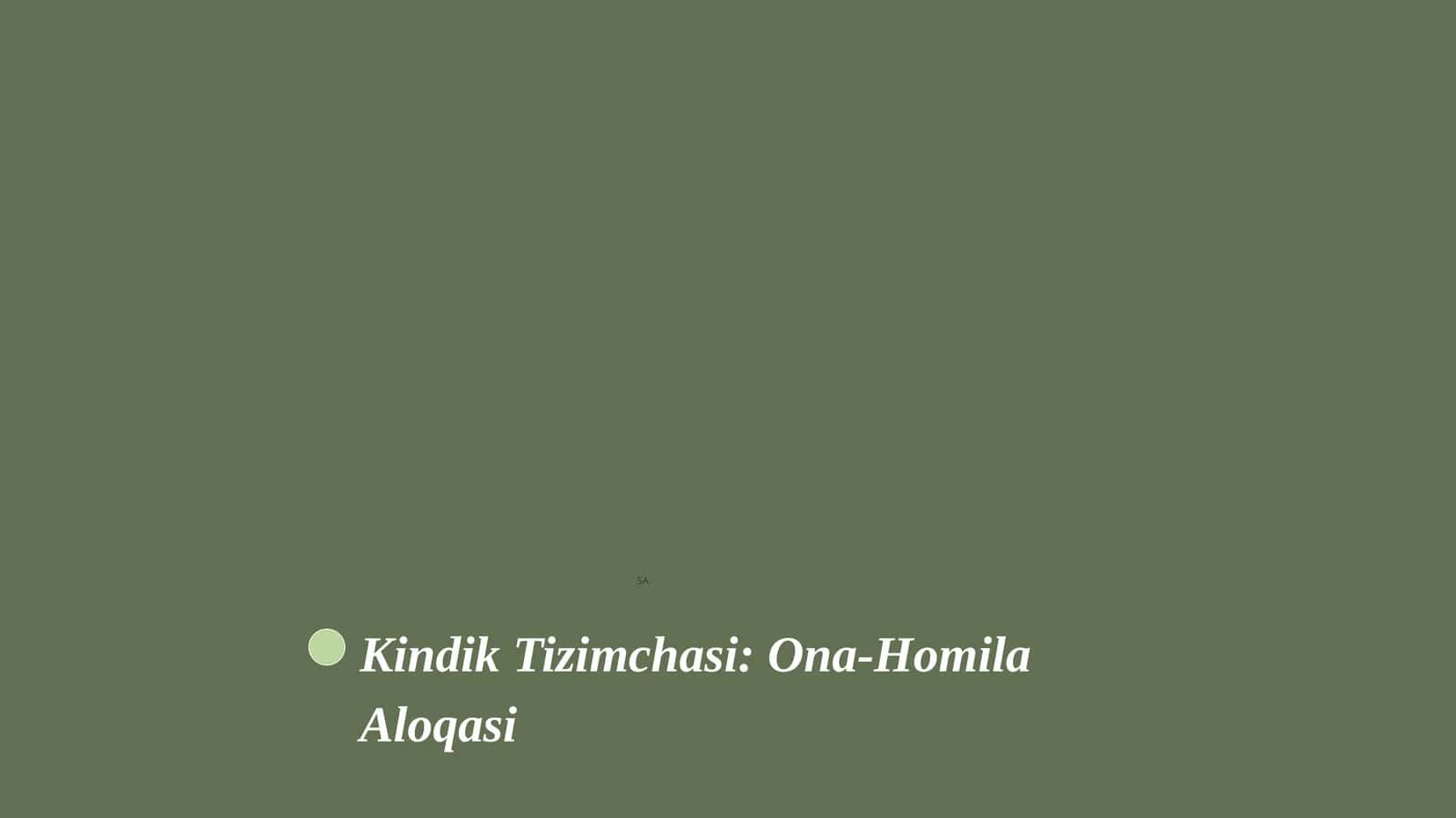 Kindik Tizimchasi: Ona-Homila Aloqasi 1