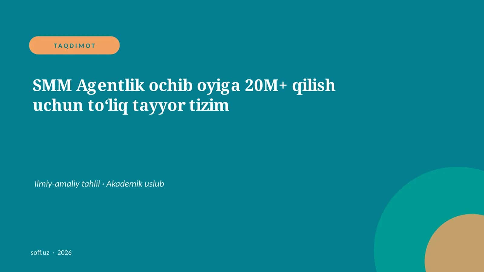 SMM Agentlik ochib oyiga 20M+ qilish uchun to‘liq tayyor tizim 1