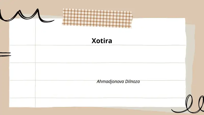 Xotira 1