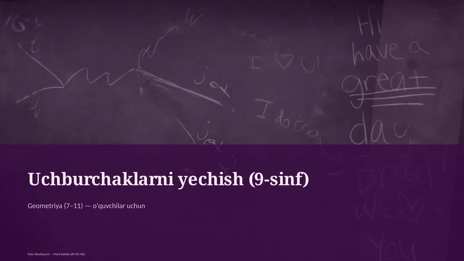 Uchburchaklarni yechish (9-sinf) 3