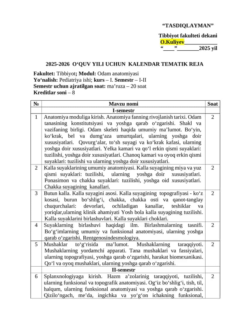 Odam anatomiyasi 1